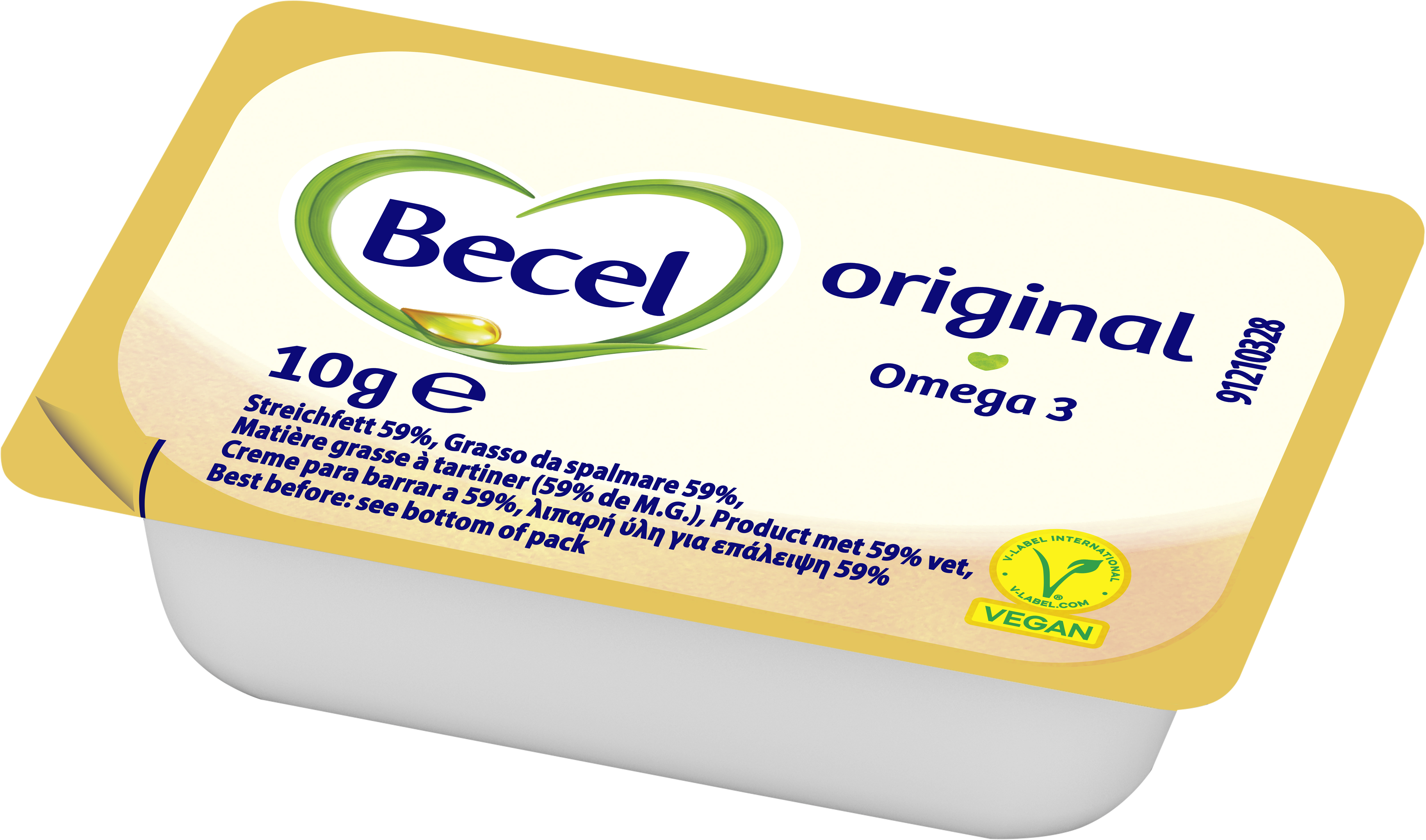 Becel Original 100x10g "Ein komplettes Frühstücksangebot braucht Becel!

Für eine fettarme, kalorienbewusste und cholesterinbewusste Ernährung ohne Palmöl. Mit wertvollen ungesättigten Omega 3 Fettsäuren. 100% Vegan und geeignet für die vegetarische, vegane, laktose- und glutenfreie Ernährung."